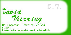 david thirring business card